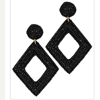 USC69- Beaded Diamond Earrings - Thumbnail 2