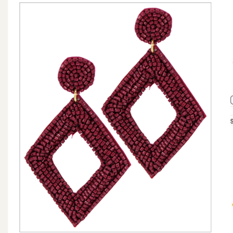 USC69- Beaded Diamond Earrings Main Image