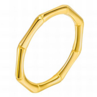 R5- BAMBOO- 18K GOLD PLATED STAINLESS STEEL RING