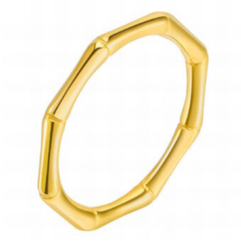 R5- BAMBOO- 18K GOLD PLATED STAINLESS STEEL RING Main Image