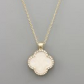 USC59- Clover Epoxy Necklace ( multiple colors available) - Thumbnail 2