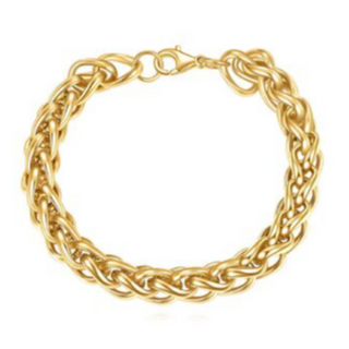 BR22-FULL LINK 18K GOLD-PLATED STAINLESS-STEEL BRACELET