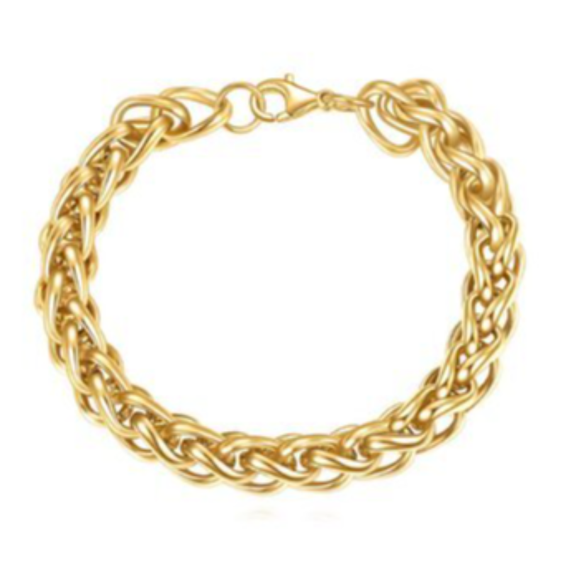 BR22-FULL LINK 18K GOLD-PLATED STAINLESS-STEEL BRACELET Main Image