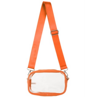 T19- orange & clear stadium purse w/ Monogram