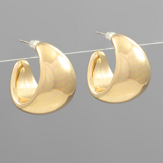 CL66- Wide Crescent Hoops (Gold & Rhodium)