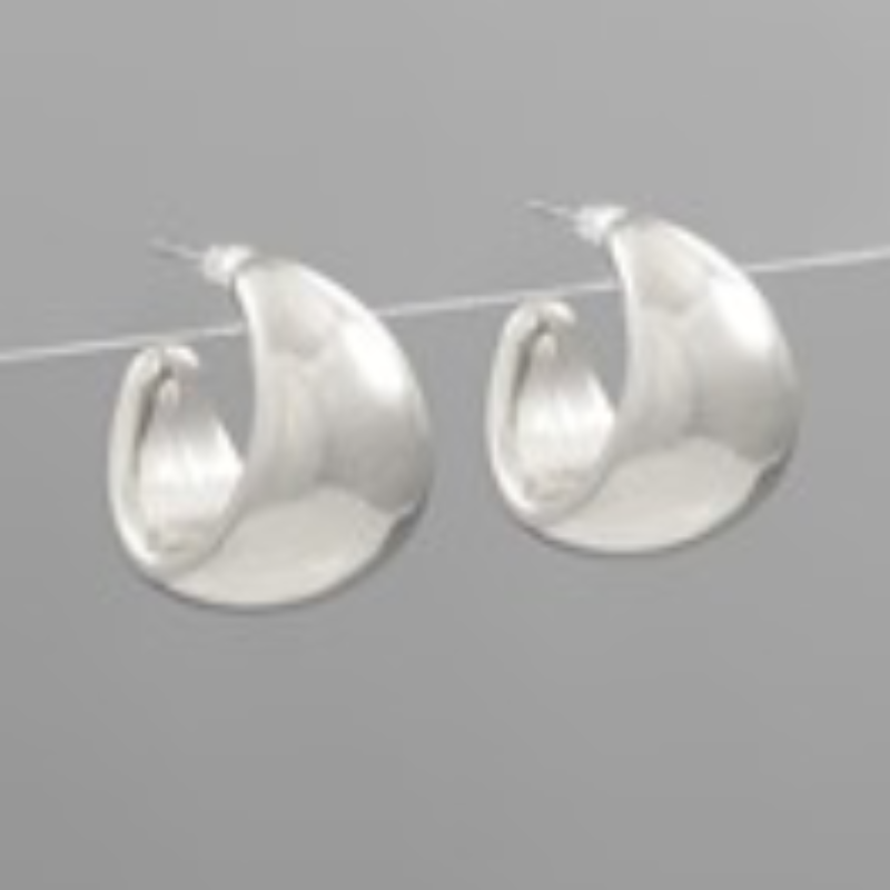 CL66- Wide Crescent Hoops (Gold & Rhodium) - Thumbnail (Preview) 2