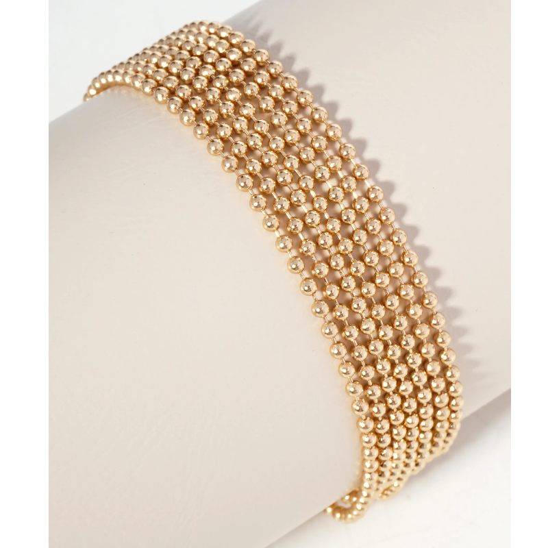 B36-Multi Strand Ball Chain Bracelet Main Image