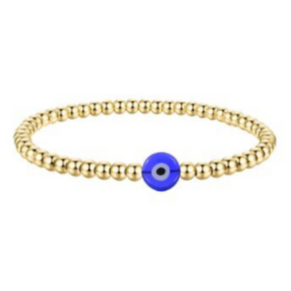 B3-18K GOLD PLATED STAINLESS STEEL "EVIL EYE" BRACELET