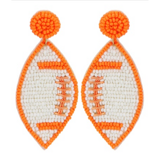 T59- Beaded Orange & White Footballs 