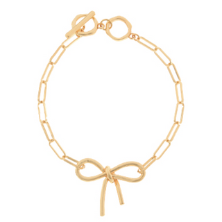 Y84- Bow Accent Clip Chain Bracelet