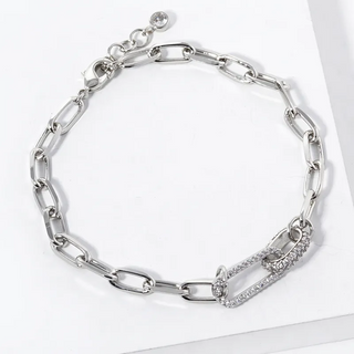 Y13-Pave Link Chain Bracelet (also available in white gold) - Thumbnail 2