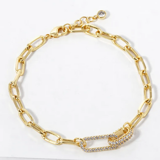 Y13-Pave Link Chain Bracelet (also available in white gold)