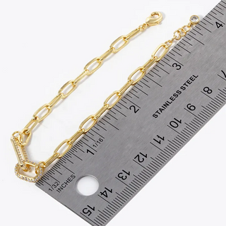 Y13-Pave Link Chain Bracelet (also available in white gold) - Thumbnail 3