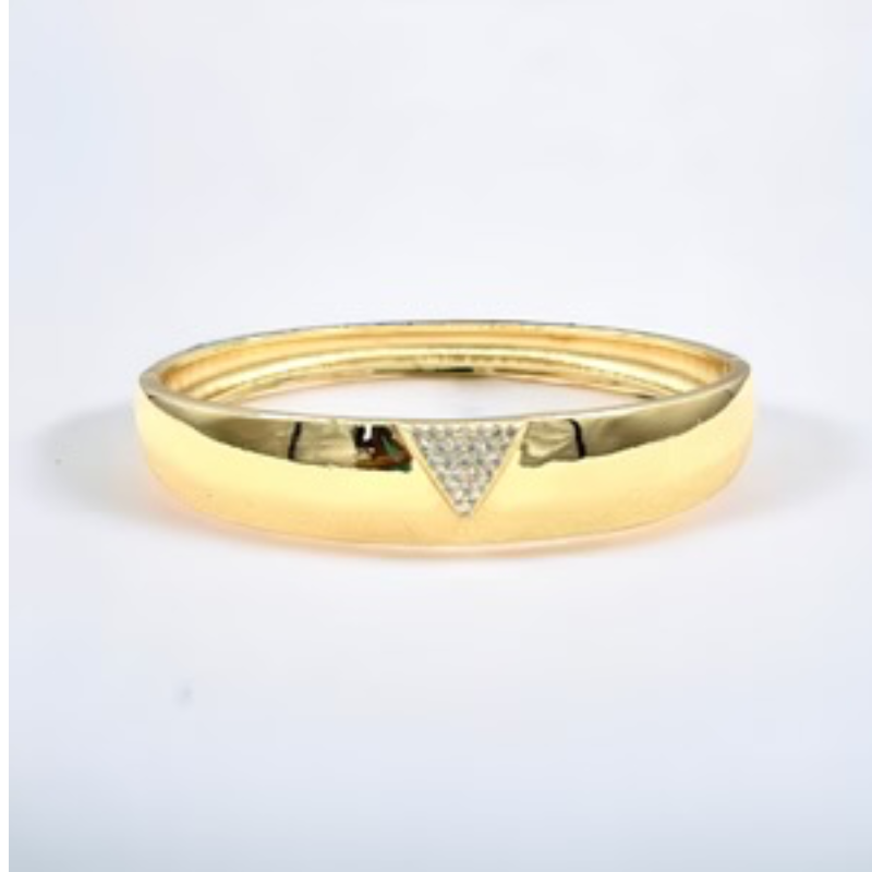 M70- 18K Gold Inspired CZ Triangle Shaped Bracelet Main Image