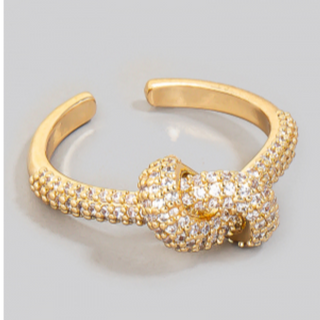 R23- Cz Pave Knot Open Band Ring