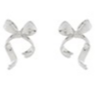 Y56-Wavy Tail Metal Bow Earring (available in gold and silver) - Thumbnail 2