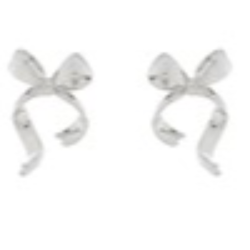 Y56-Wavy Tail Metal Bow Earring (available in gold and silver) - Thumbnail (Preview) 2