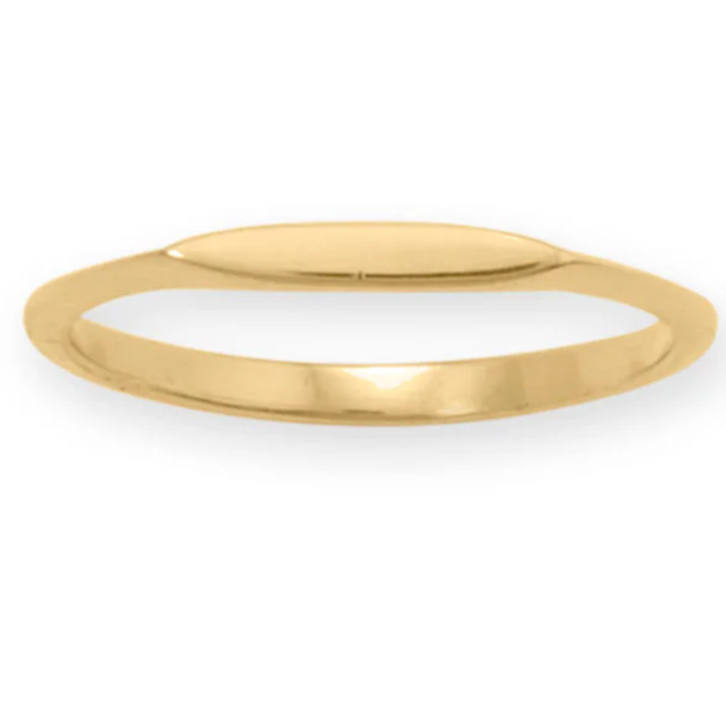 Y46-14 Karat Gold Plated Dainty Flat Top Ring Main Image