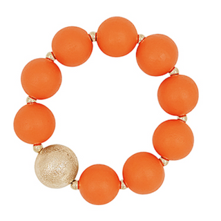 C131- Satin Ball Accent Beads Bracelet