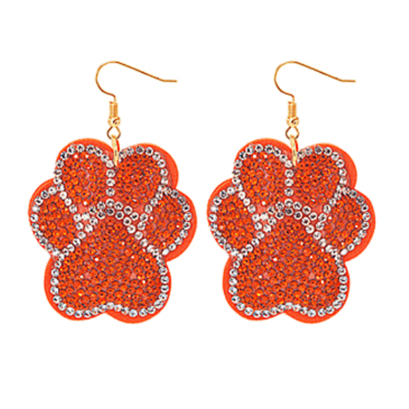 C81- Crystal paw cushion earrings Main Image