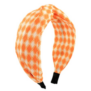 T62- Tenn Orange & white diamond headband