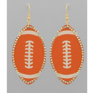 T27- orange Crystal edge ear rings