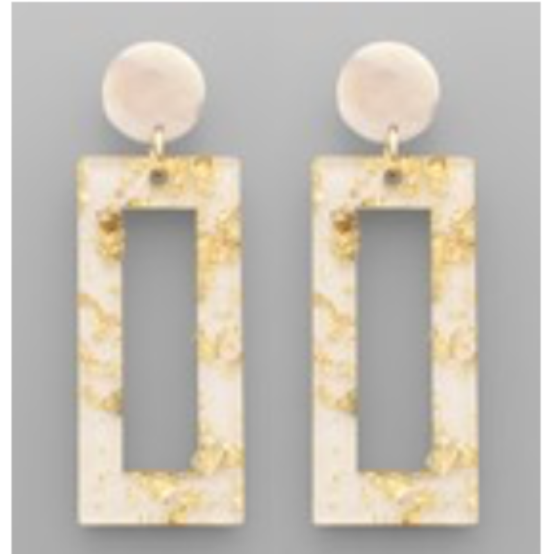 USC50- Gold Flake Rectangle Earrings - Thumbnail (Preview) 2