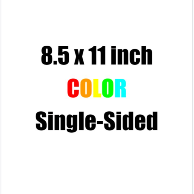 8.5 x 11 Color Copy Standard Paper, Single-Sided