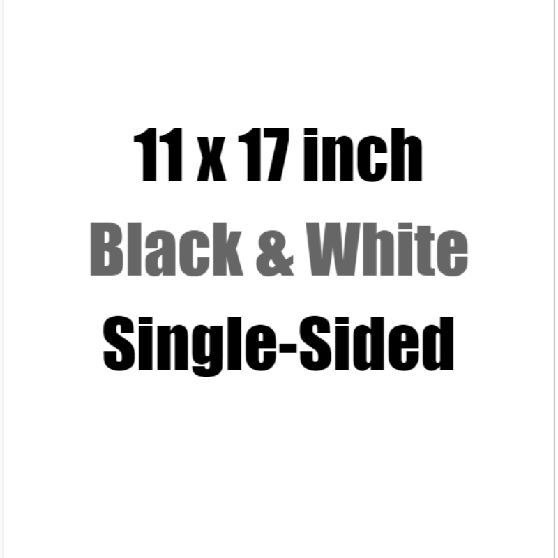 11 x 17 B&W Copy Premium Paper, Single-Sided