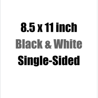 8.5 x 11 B&W Copy Standard Paper, Single-Sided