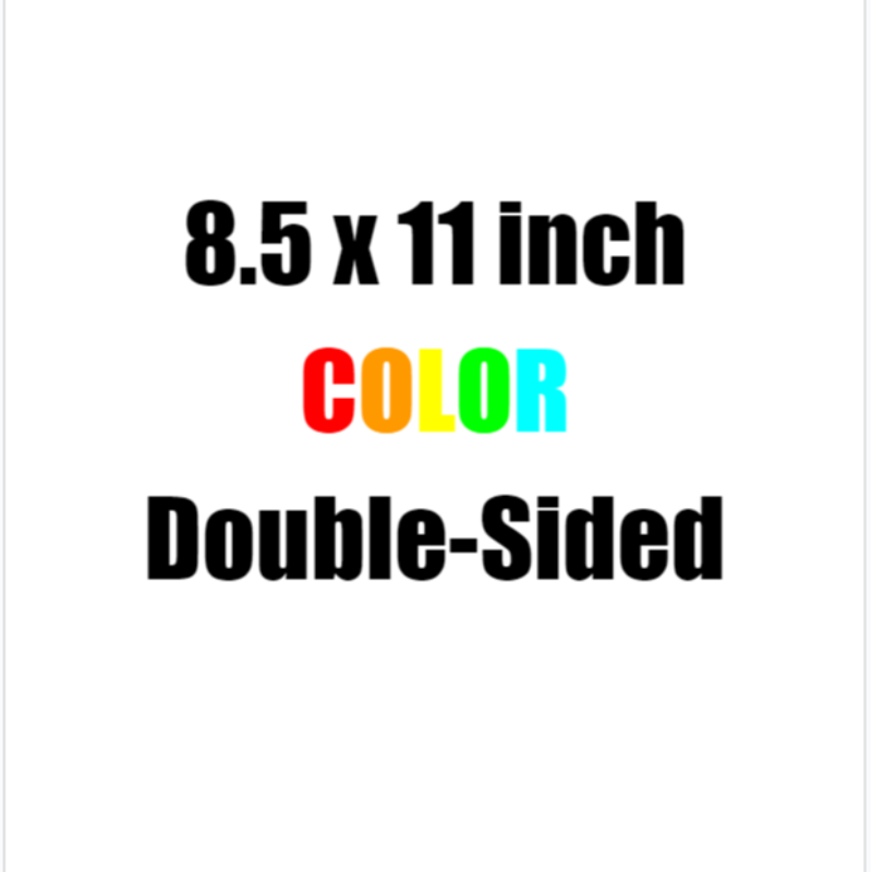 8.5 x 11 Color Copy Standard Paper, Double-Sided