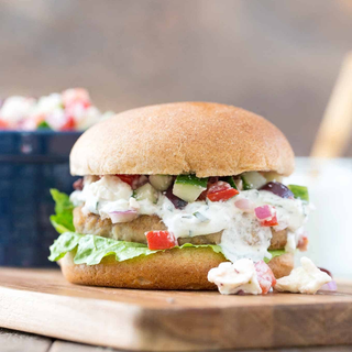 FTDI- Greek Spinach and Feta Turkey Burgers with Cucumber  Tomato Relish