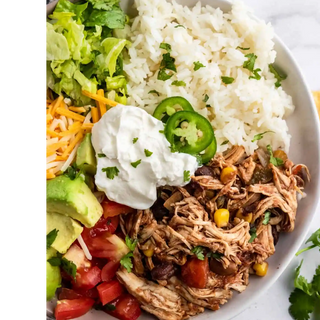 high protein Shredded Chicken Bowl 