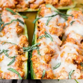 Turkey Parmesan Zucchini Boats