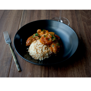 Kofta bil sunila over vermicelli rice