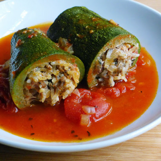 Meatless Vegan Stuffed Zucchini 1