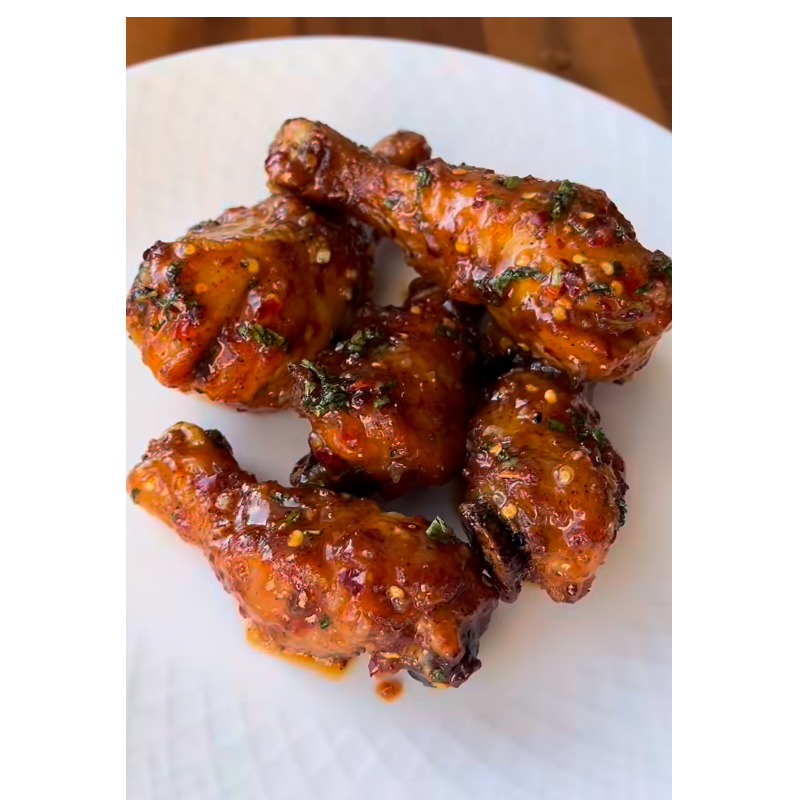 Chili  Garlic Butter Chicken Wings with Doubles baked Sweet potato or white potato - Copy 1 Main Image