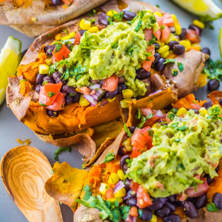 Stuffed sweet potato taco bowl 