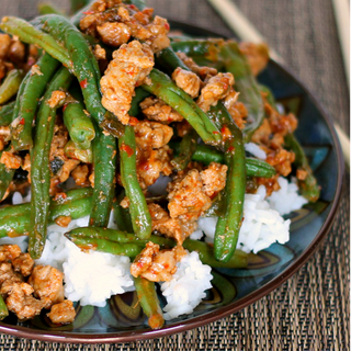 Sweet Chili Beef & Green Bean Bowls with Jasmine Rice,  Cilantro