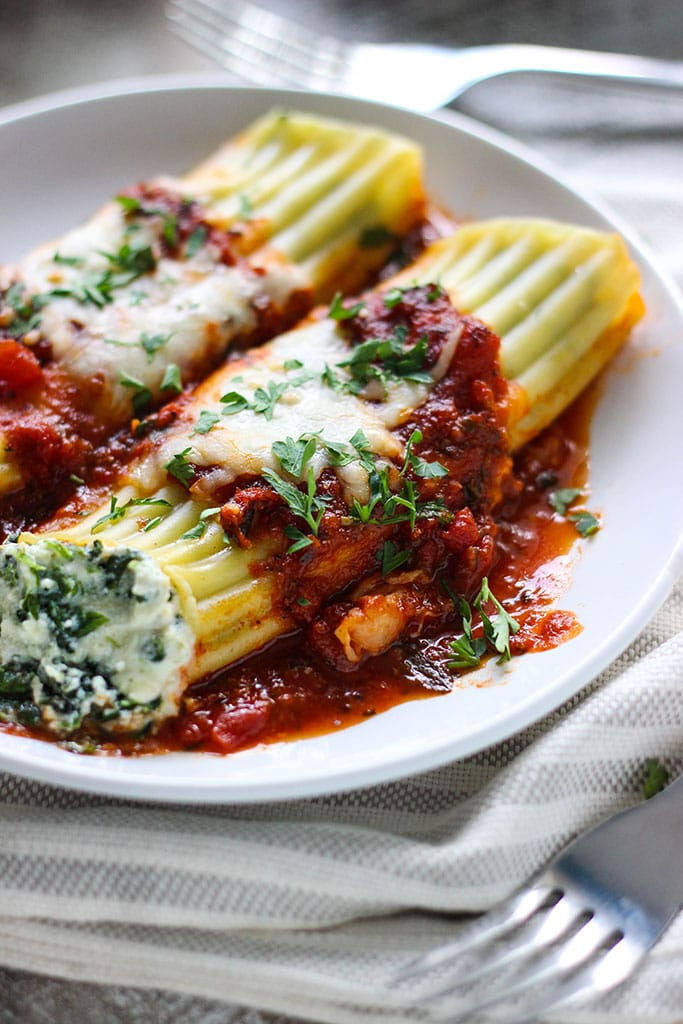 Spinach Cheese Manicotti Main Image