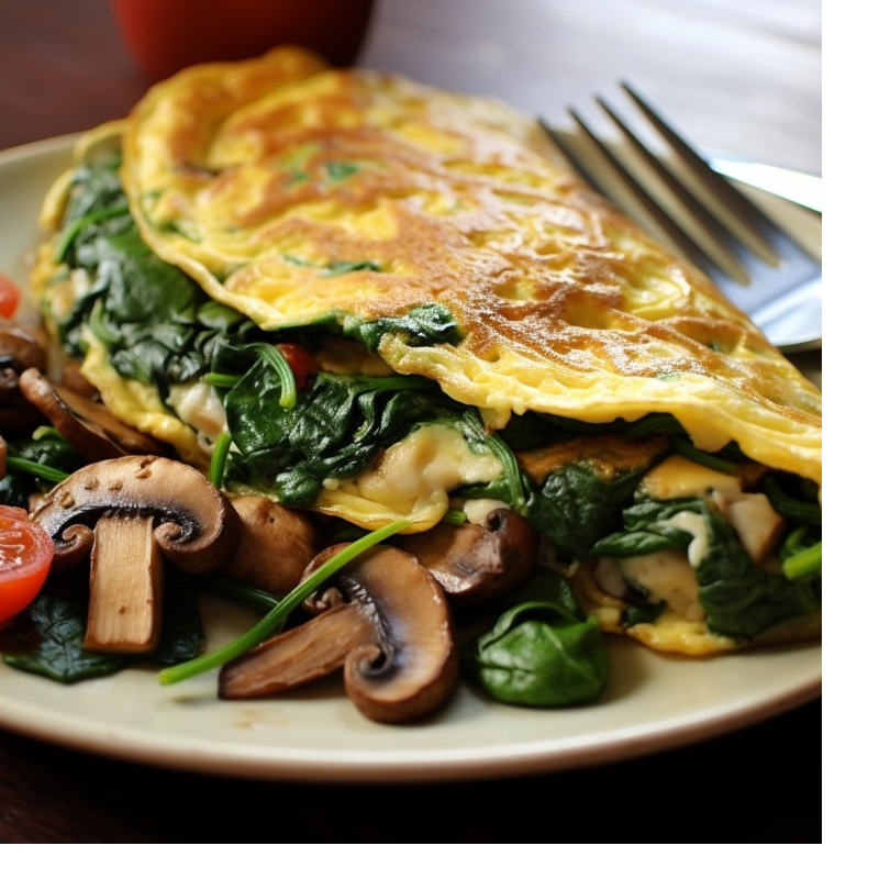 Spinach and Mushroom Omelette