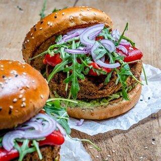 FULLY LOADED BLACK BEAN VEGGIE BURGERS 