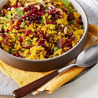 crispy TOFU over jeweled rice