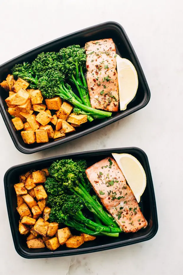 Lemon Roasted Salmon With Sweet Potatoes & Broccolini Main Image