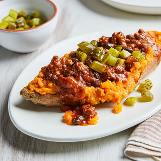 SLOPPY JOE STUFFED SWEET POTATOES