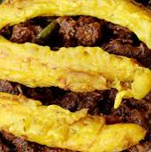 Pazhampori with beef roast 