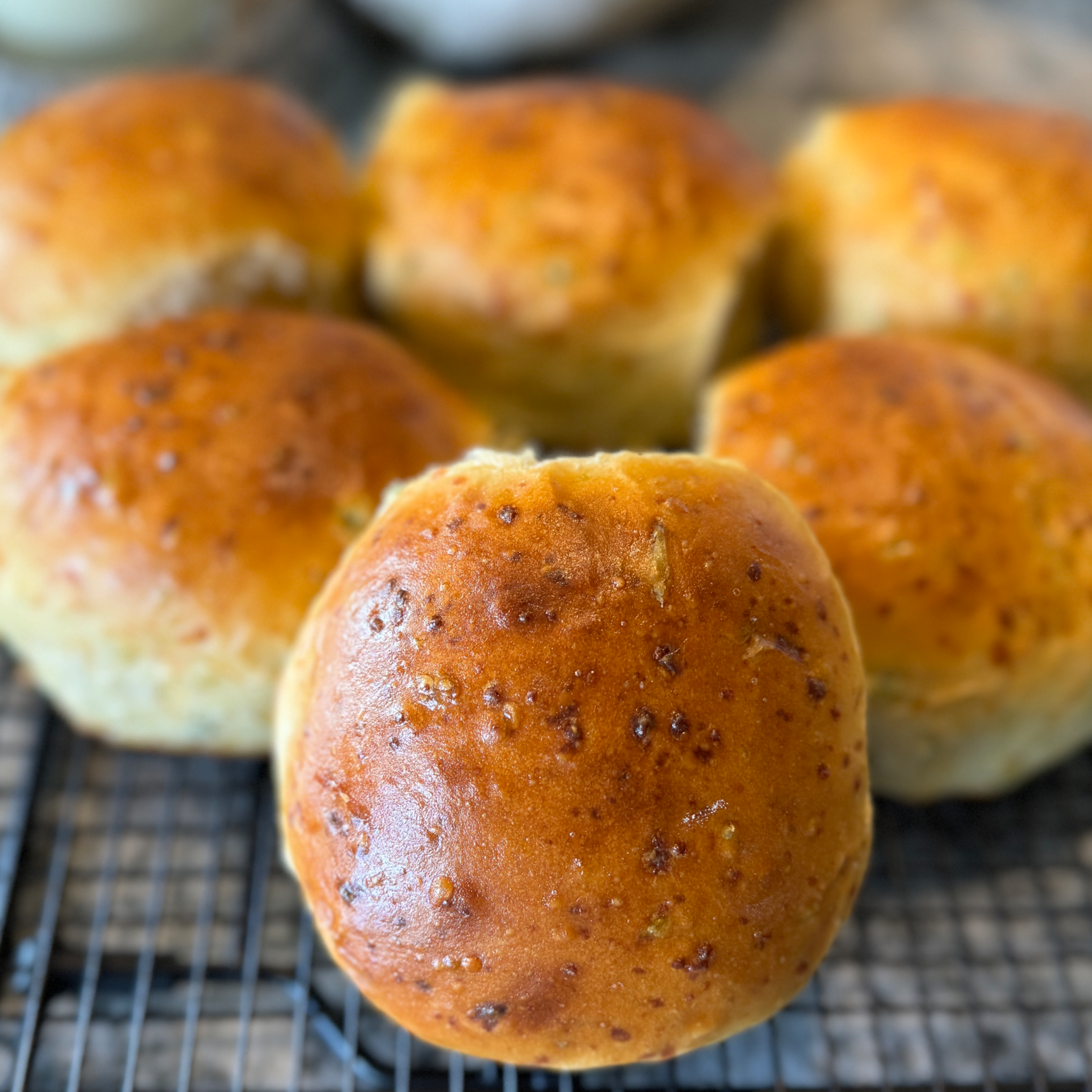 Cheddar Hamburger Buns - can add jalapeno Main Image