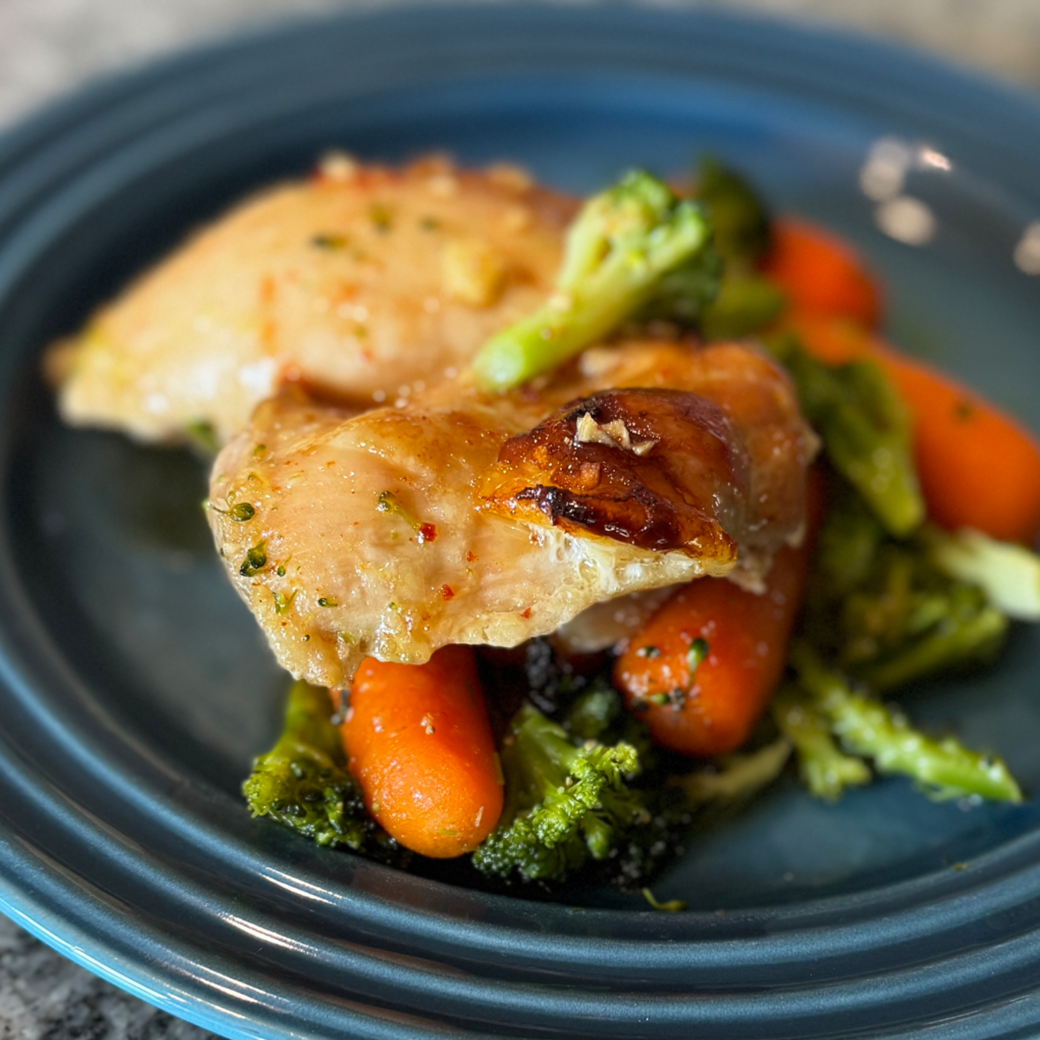 Honey-Garlic Chicken with Carrots & Broccoli