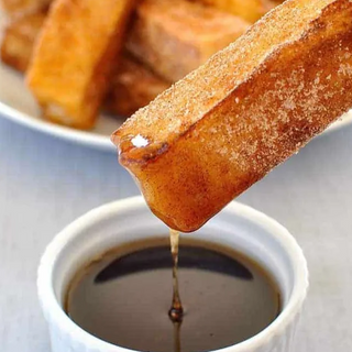 French Toast Sticks with Orange Cardamom Maple Syrup