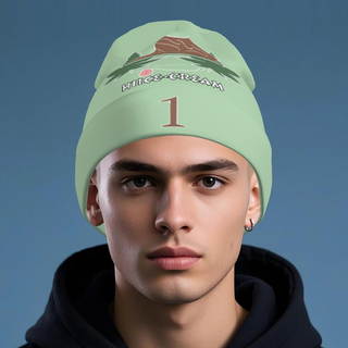 Printed Long Beanie - Mint - Chocolate White Hiice-Cream
